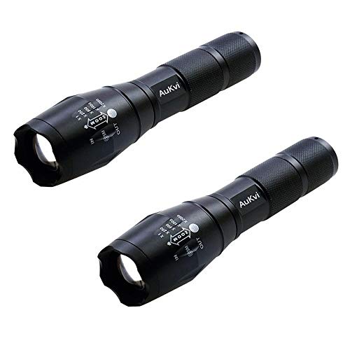 2 Pack Tactical Flashlights Torch, Military Grade 5 Modes 3000