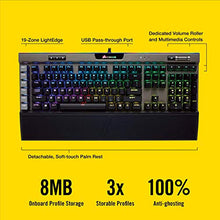 Load image into Gallery viewer, Corsair K95 RGB PLATINUM Mechanical Gaming Keyboard - 6x Programmable Macro Keys - USB Passthrough &amp; Media Controls - Fastest Cherry MX Speed - RGB LED Backlit - Aluminum Finish
