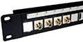 Load image into Gallery viewer, Cables UK Rear Entry Multimedia Panel with Rear Management Bar Black 24 Port 1U
