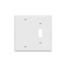Load image into Gallery viewer, ENERLITES Combination Toggle Switch/Blank Device Wall Plate, Standard Size, 2-Gang 4.5&quot; x 4.57 Light Switch Cover, Polycarbonate Thermoplastic, UL Listed, 880111-W, White
