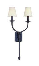 Load image into Gallery viewer, Troy Lighting B2482FI La Brea - Two Light Wall Sconce, French Iron Finish with Hardback Linen Shade
