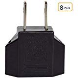 Load image into Gallery viewer, Travel Adapter, European (Round) to American (Flat) USA US Plug Adapter, American to European Adapter, European to US Adapter, Outlet Plug Adapter (8 in Pack)
