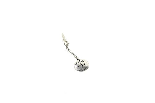 Silver compass Cell Phone Charm,compass Dust Plug-3.5mm, Unique Cell Phone Charm Dust Plug