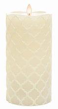 Load image into Gallery viewer, Sterno Home MGT12737CR Cream Hand Carved Design Wax Pillar with Timer
