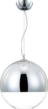 Load image into Gallery viewer, Eurofase 20455-019 Chromos Hand Blown Glass Globe Pendant Light, 1-Light 60 Watt, 16&quot;H x 16&quot;Dia, Chrome
