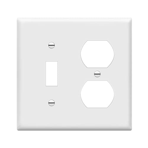 ENERLITES Combination Toggle Light Switch/Duplex Receptacle Outlet Wall Plate Cover, Standard Size 2-Gang 4.50