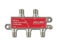 Holland Electronics HFS4 4 Way Coax Splitter 1 Port Power Passing44; 5-2150 Mhz