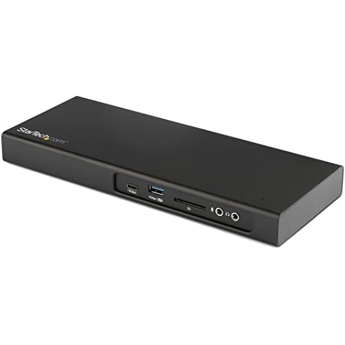StarTech.com Thunderbolt 3 Dock - Dual Monitor 4K 60Hz TB3 Laptop Docking Station with DisplayPort - PCIe M.2 NVMe SSD Enclosure - 85W Power Delivery - SD 4.0, 10Gbps USB-C, 2 USB-A Hub (TB3DK2DPM2)