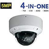 Load image into Gallery viewer, HDVD 4-in-1(TVI/AHD/CVI/CVBS), 5MP, 3.3-12mm, DC12V, WDR, Wide Angle Lens, Night Vision up to 30M, Outdoor/Indoor Vandal Dome Type CCTV Surveillance Cameras
