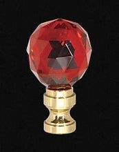 Load image into Gallery viewer, B&amp;P Lamp 2&quot; Ruby Glass Finial W/Brass Base
