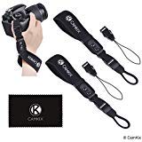 Wrist Straps for DSLR and Compact Cameras - 2 Pack - Extra Strong and Durable - Comfortable Neoprene Bracelet - Adjustable Fit - Quick Release Clip - Extra Tethers and Cleaning Cloth Included