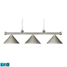 Load image into Gallery viewer, Elk Lighting 168-SN-LED Casual Traditions - Three Light Island, Satin Nickel Finish with Metal Shade
