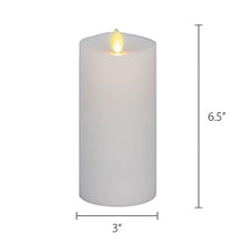Load image into Gallery viewer, Luminara Classic Flameless LED Candle (3&quot; x 6.5&quot;) Moving Flame Pillar, Melted Edge, Unscented, Timer, Remote Ready (White)
