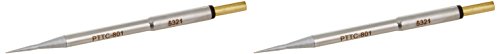 Metcal PTTC-801 PTTC Series Tweezer Cartridge for Ceramic and High Thermal Demand Applications, Conical, 0.4mm Tip Size, 19mm Tip Length