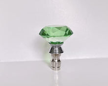 Load image into Gallery viewer, Set of 2 Lead Glass Crystal Diamond Lamp Shade Finial, Harp Topper - Green
