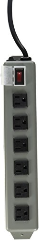 TRIPP LITE UL24RA-15 Waber Industrial Power Strip 6 Right-Angle Outlets 15' Cord, Locking Switch Cover Black