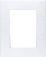 Pack of 5 8x10 White Picture Mats with White Core, for 4x6 Pictures