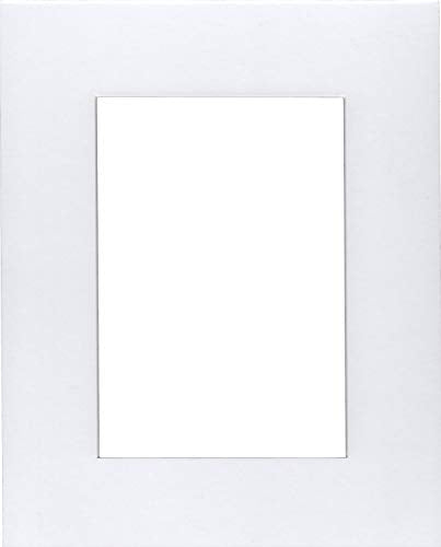 Pack of 5 8x10 White Picture Mats with White Core, for 4x6 Pictures