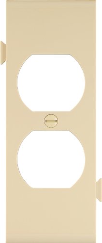 EATON Wiring STC8V Polycarbonate 1-Gang Duplex Receptacle Sectional Mid Size Center Wall Plate, Ivory