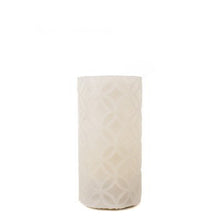 Load image into Gallery viewer, Carved Series Flameless Pillar Candle Color: Ivory, Size: 6&quot; H x 3&quot; W x 3&quot; D
