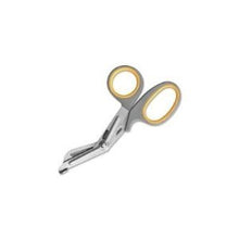 Load image into Gallery viewer, Physicians Care First Aid Titanium Bonded Bandage Shears, 7&quot; Bent, Grey/Yellow

