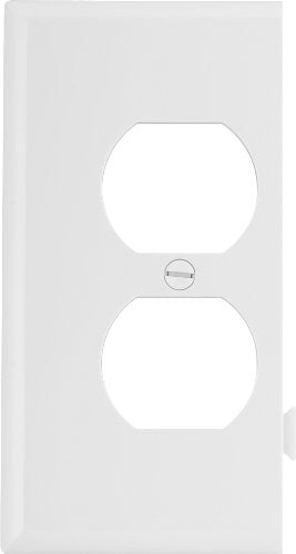 EATON Wiring STE8W Polycarbonate 1-Gang Duplex Receptacle Sectional Mid Size Wall Plate, White