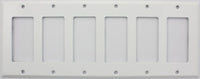 Stamped Steel Smooth White 6 Gang GFI/Rocker Switch Plate