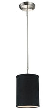 Load image into Gallery viewer, Z-Lite 171-6B Albion One Light Mini Pendant, Metal Frame, Brushed Nickel Finish and Black Shade of Fabric Material
