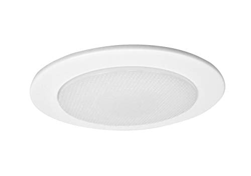 Nicor Lighting 4 Inch White Shower Trim With Glass Albalite Lens, For 4 Inch Housings (19509 Wh)