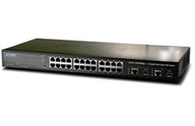 Load image into Gallery viewer, Cables UK 24 Port 10/100 with 12 Port POE + 2 Gigabit GBIC Ports
