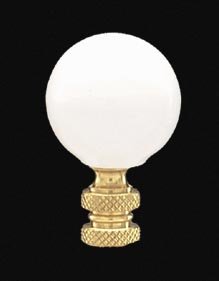 B&P Lamp White Ceramic Finial, Tap 1/4-27F