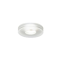 Leucos Recessed Low Voltage Light Disk Trim with Housing Frosted Glass MR16 Satin White