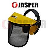 Load image into Gallery viewer, Jasper Browguard Face Shield Mesh Visor with Ear Muffs - ANSI Z87.1 CE EN1731
