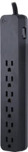 Load image into Gallery viewer, GE Pro 6-Outlet Surge Protector, 8 Ft Extension Cord, 1560 Joules, Power Strip, Flat Plug, Integrated Circuit Breaker, Wall Mount, UL Listed, Black, 37052
