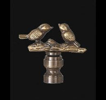 Load image into Gallery viewer, B&amp;P Lamp Two Birds Cast Metal with Antique Brass Finish, Tap 1/4-27
