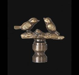 B&P Lamp Two Birds Cast Metal with Antique Brass Finish, Tap 1/4-27