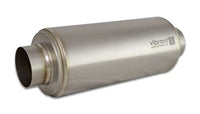Vibrant Power 17540 Muffler, Universal, Titanium, Natural, 4.00 in. Inlet, 4.00 in. Outlet, 5.875 in. diameter Round Muffler body, 16.00 in. overall length, 4.00 lbs, each