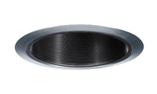 Load image into Gallery viewer, Juno Lighting 14B-SC 4-Inch Recessed Baffle Trim, Black Baffle with Satin Chrome Trim
