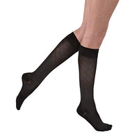 JOBST UltraSheer Diamond Pattern 15-20 mmHg Knee High Compression Stockings, Closed Toe, Large, Classic Black