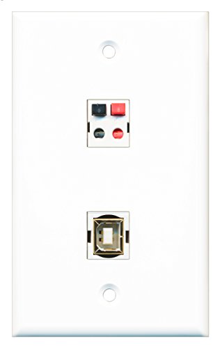 RiteAV - 1 Port USB B-B 1 Port Speaker Wall Plate - Bracket Included
