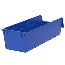 Load image into Gallery viewer, Akro-Mils 30084BLUE ShelfMax Plastic Nesting Shelf Bin Box, 23-5/8-Inch L x 8-3/8-Inch W x 6-Inch H, Blue, 6-Pack
