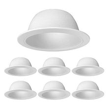 Load image into Gallery viewer, [6-Pack] PROCURU 6&quot; White Baffle Metal Recessed Can Light Trim - for BR30/38/40, PAR30/38/40 LED, Incandescent, CFL, Halogen (White (6-Pack))
