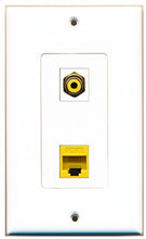 Load image into Gallery viewer, RiteAV - 1 Port RCA Yellow 1 Port Cat6 Ethernet Yellow Decorative Wall Plate - Bracket Included
