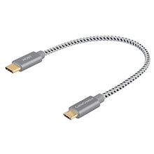 Load image into Gallery viewer, USB C to Micro USB OTG Cable, CableCreation 0.65 ft Type C Braided Cord, 480Mbps Compatible with MacBook (Pro), Galaxy S20, S20+,S8, S9, S10, Pixel 3 XL, 2 XL, Android Devices, 0.2M/ Space Gray
