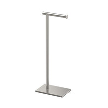 Load image into Gallery viewer, Gatco 1431 Sn Modern Rectangle Base Freestanding Toilet Paper Holder, 22.25 Inch, Satin Nickel
