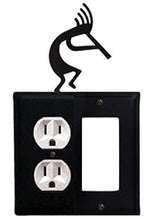 Load image into Gallery viewer, Village Wrought Iron EOG-56 8 Inch Kokopelli - Single Outlet and GFI Cover, Black
