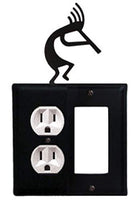 Village Wrought Iron EOG-56 8 Inch Kokopelli - Single Outlet and GFI Cover, Black