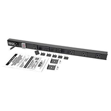 Load image into Gallery viewer, Tripp Lite 6 Right-Angle Outlet Power Strip, 8 ft. Long Cord, Right-Angle 5-15P Plug, 24 inches, 120V, Metal, Black (PS2406RA08B)
