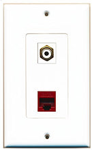Load image into Gallery viewer, RiteAV - 1 Port RCA White 1 Port Cat6 Ethernet Red Decorative Wall Plate - Bracket Included
