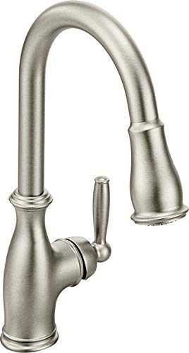 Moen 7185SRS Brantford One-Handle Pulldown Kitchen Faucet Featuring Power Boost and Reflex, Spot Resist Stainless